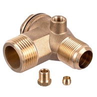 Mesingani nepovratni ventil kompresora 3/4" x 1" s priključkom za crijevo 6 mm